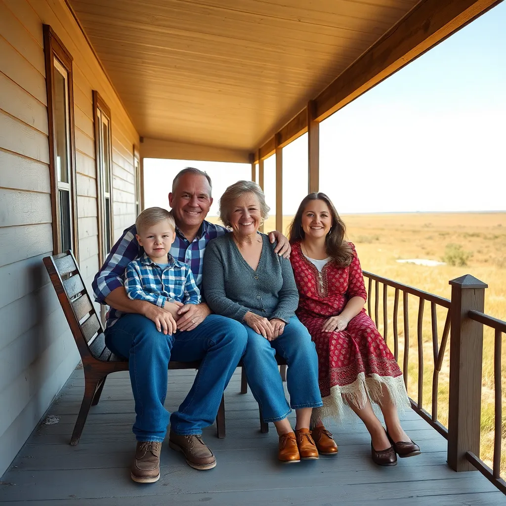 An Oklahoma family sitting together offering support at home